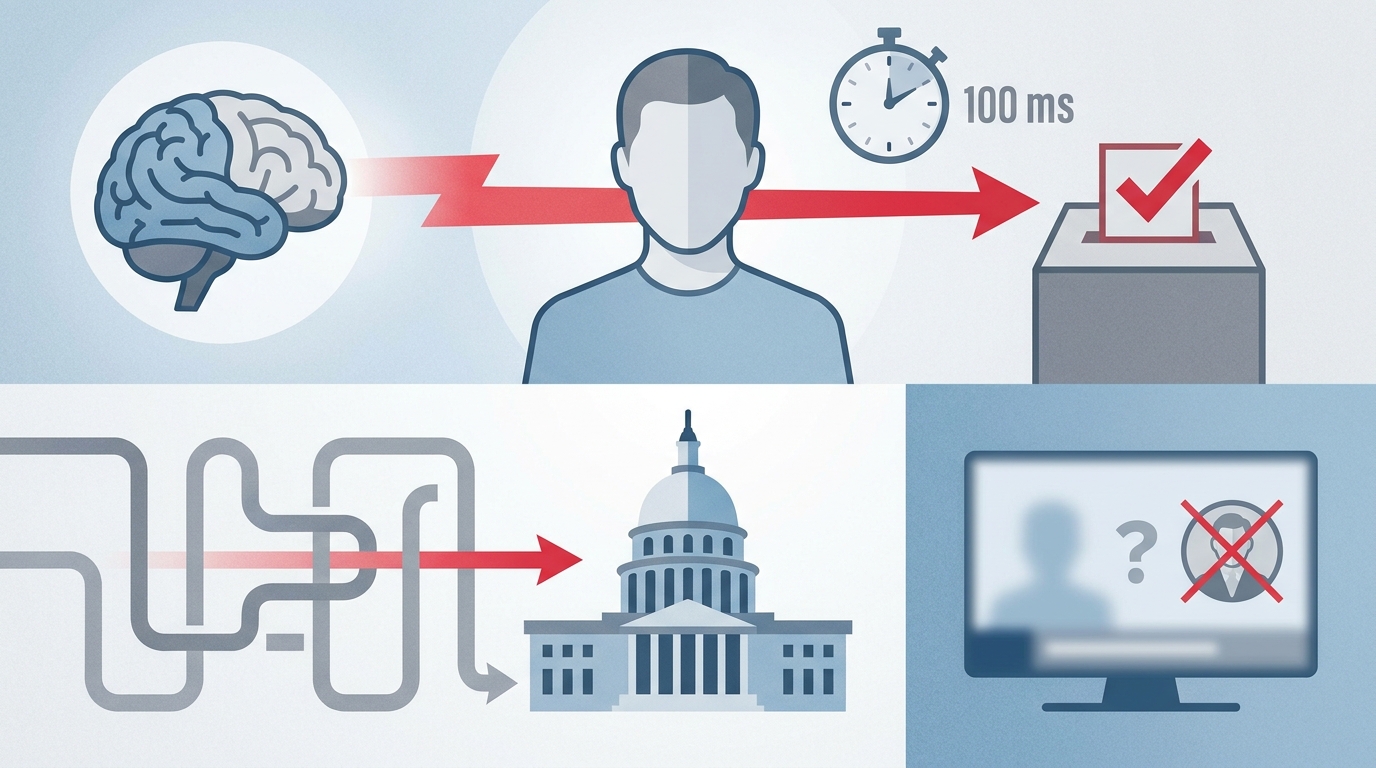 Votre cerveau juge un visage en 100 millisecondes — et ça prédit les élections